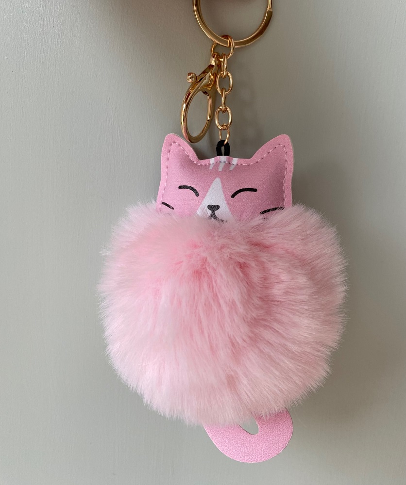 Schlüsselanhänger Katze rosa